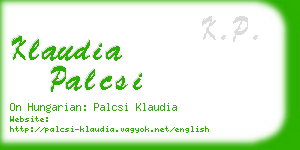 klaudia palcsi business card